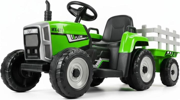 Hermex Elektro-Traktor für Kinder Elektroauto mit Anhänger Kinderfahrzeug (12 V)