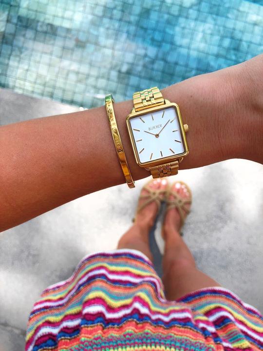 Actual product image Burker Watches Uhr Chloe Gold White Limited Edition (Analogue wristwatch, 28 mm)