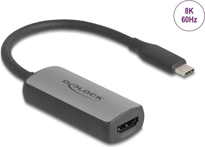 Actual product image Delock USB Type-C Adapter zu HDMI (DP Alt Mode) 8K 60 Hz mit (USB-C, 17 cm)