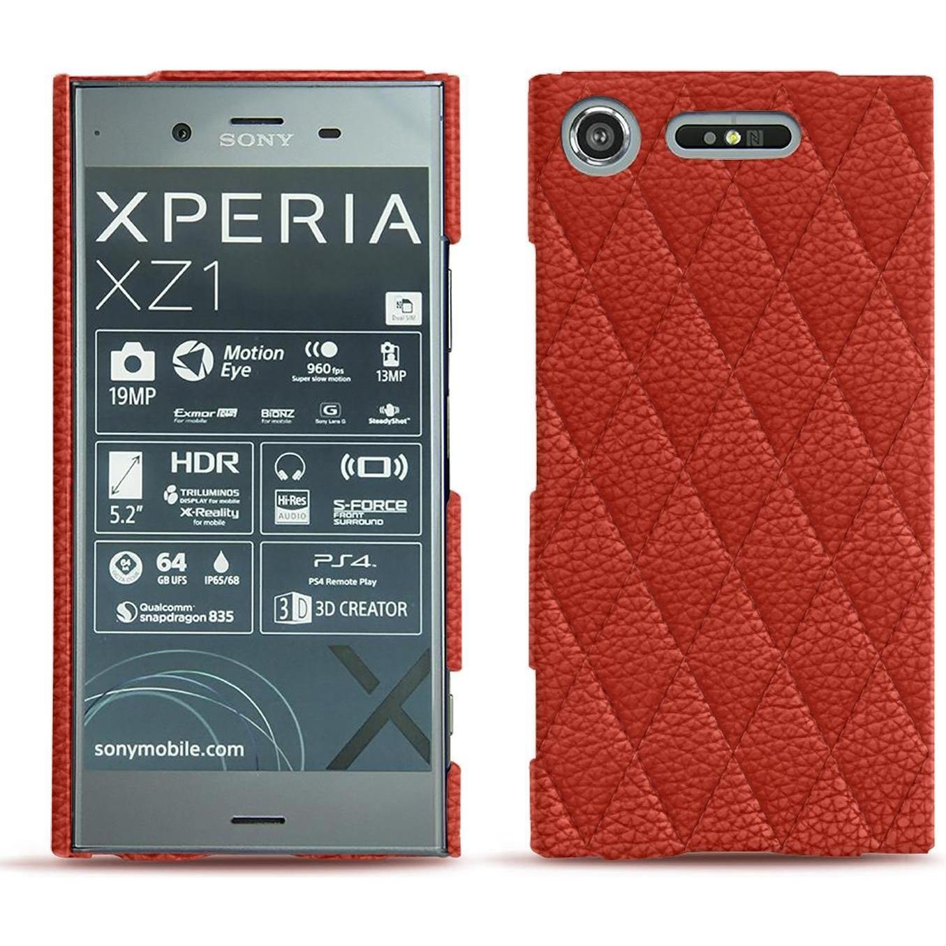 Thumbnail - Noreve Lederschutzhülle (Sony Xperia XZ1), Smartphone Hülle, Orange