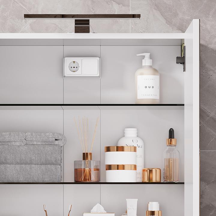 Immagine prodotto Vicco Badspiegelschrank Lavio, Weiss, 60 x 60 cm mit LED-Beleuchtung (60 x 60 x 20 cm)