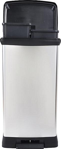 Productafbeelding Curver Decobin Duo Prullenbak - 23L+23L - Rechthoekig - Zilver metallic (46 l)