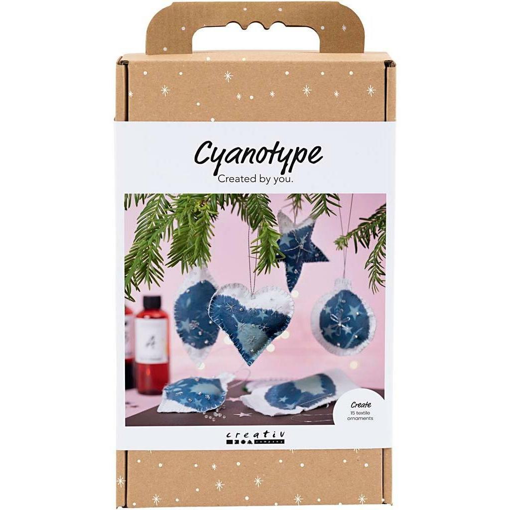 Creativ Company Craft Kit Cyanotype - Cyanotype Christmas decorations - blue - silver (977848)