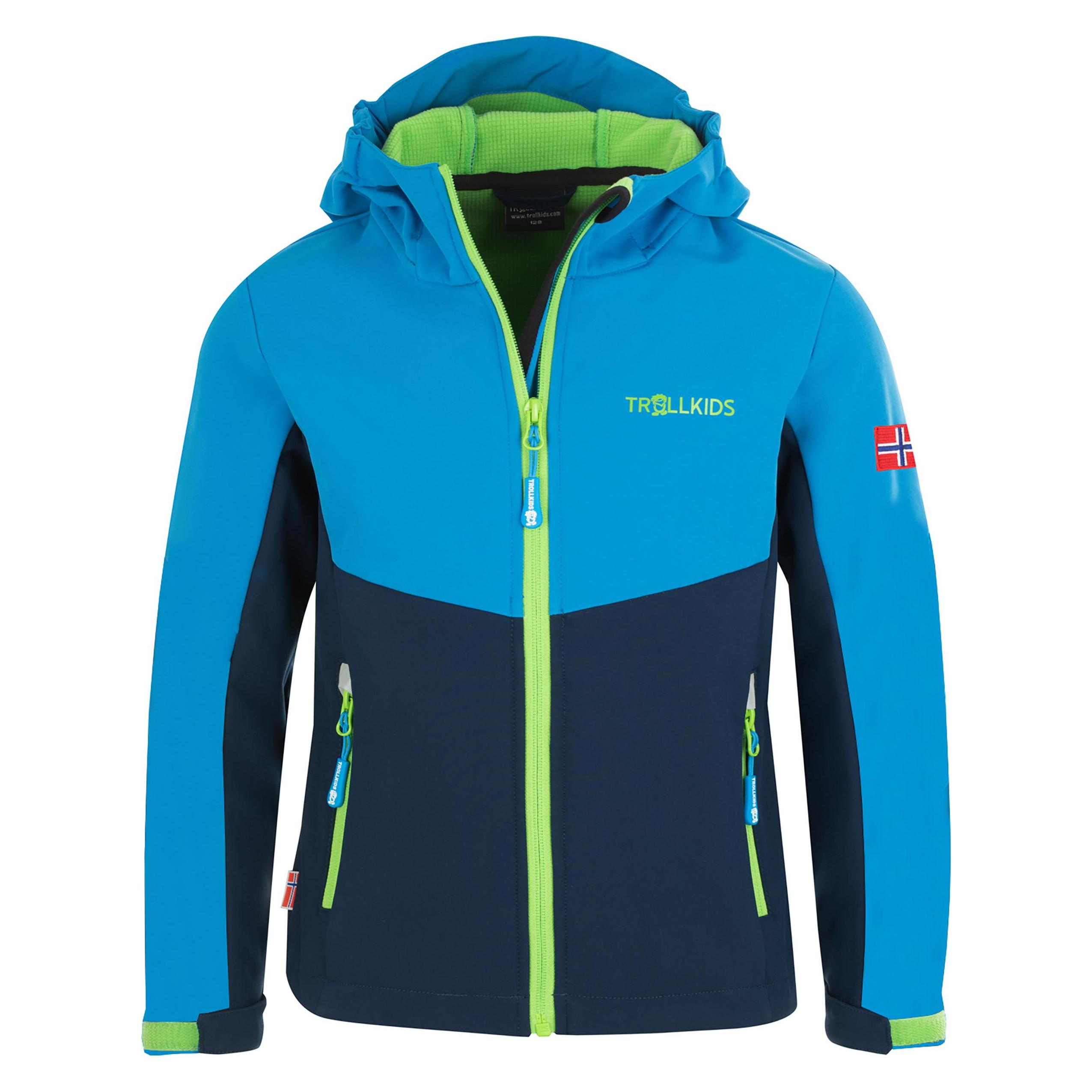 Trollkids, Mädchen, Outdoorjacken, Kid's Kristiansand Jacket (140), Blau, 140