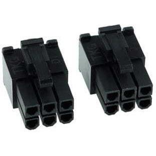Phobya VGA Power Connector 6Pin Stecker 4-eckig, 2 Stück, Elektronikkabel + Stecker, Schwarz