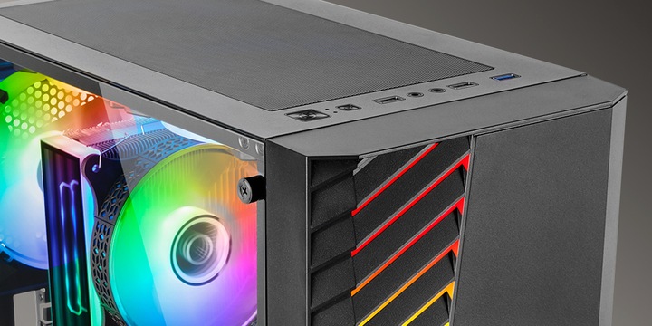 Produktbild Mars Gaming Boitier Moyen Tour Atx Mc-Volt RGB Avec Panneau Vitré (Noir) (Mini-ITX, ATX, mATX)