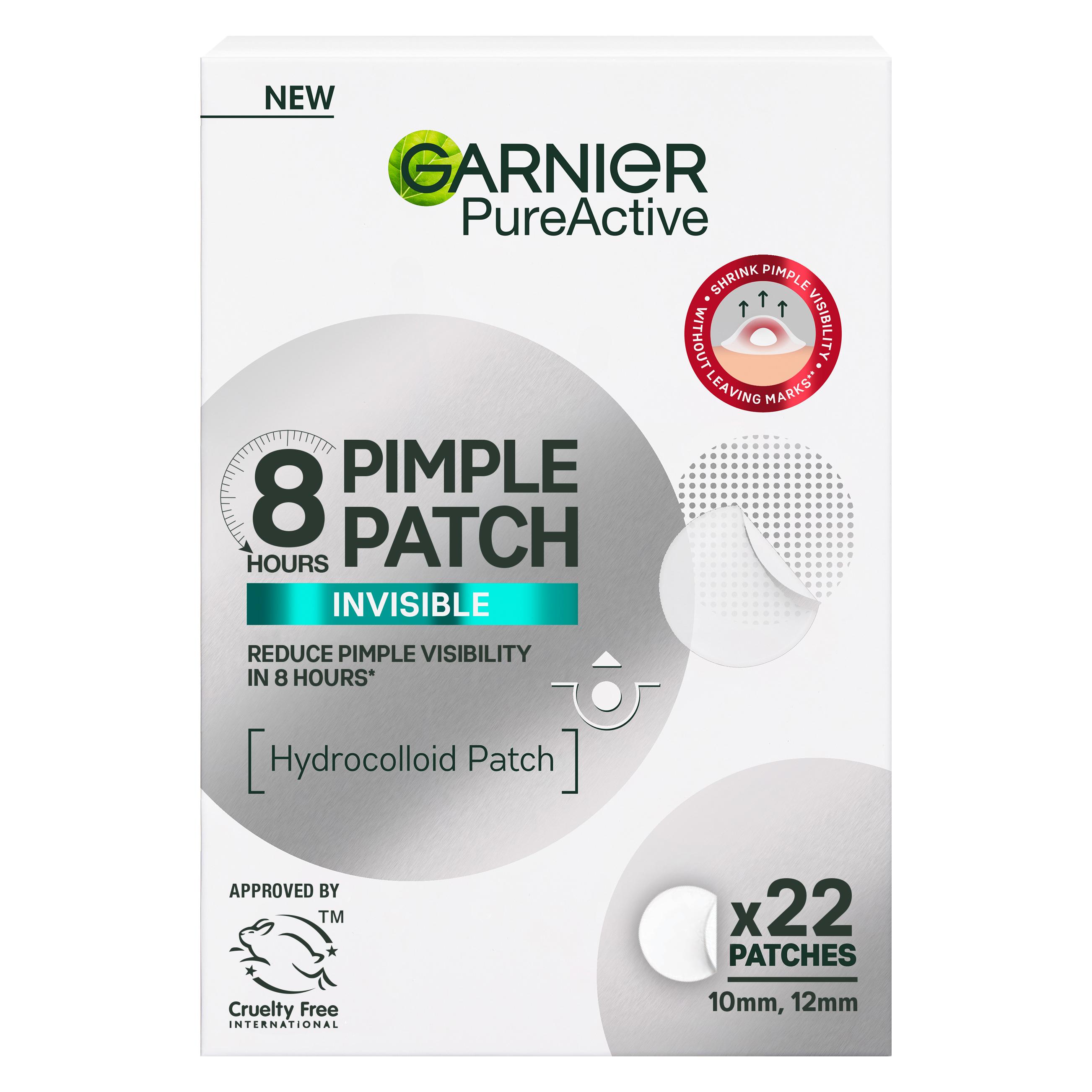 Garnier, Gezichtsmaskers, - PureActive Invisible Pimple Patch For Impure Skin - 22 Pc - 10mm And 12mm