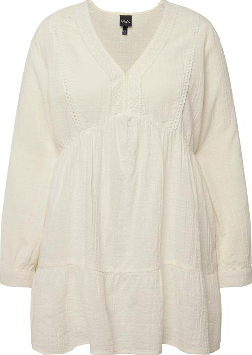 Actual product image Ulla Popken Textured Lace Detail Long Sleeve Tunic (50, 52)