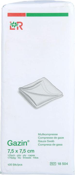 Actual product image Gazin Mullkompressen 7.5x7.5cm 12-fach unsteril