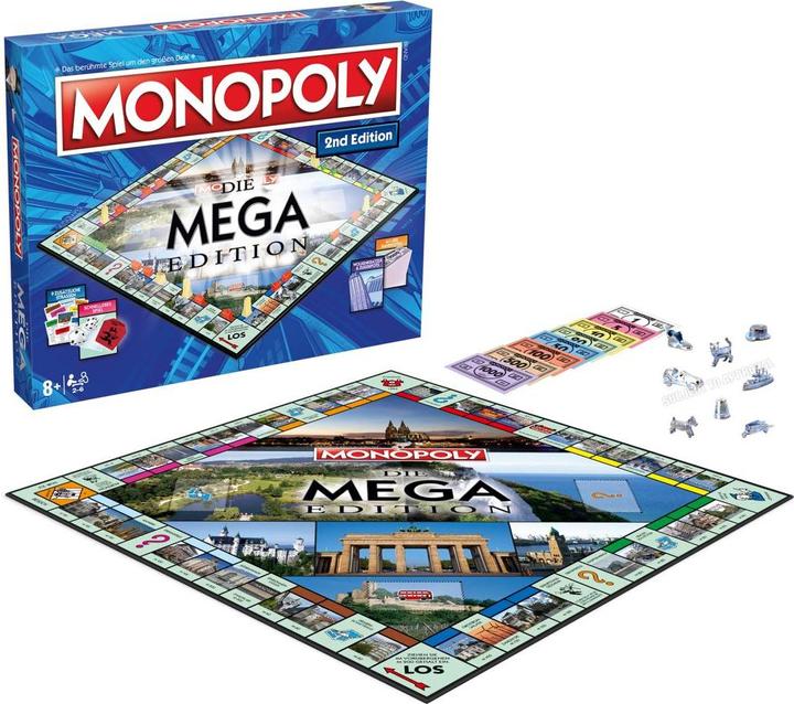 Productafbeelding Winning Moves Monopoly jeu de plateau Mega (2e editie) *ALLEMAND* (Duits, 2 - 6 Spelers)