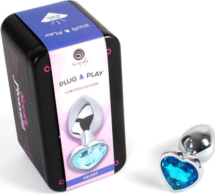 Image du produit Secret play Butt Plug En M?Tal Coeur Bleu Petite Taille 7 cm