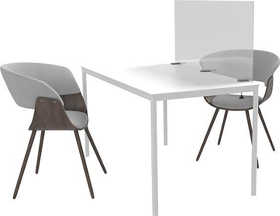 Actual product image Magnetoplan Acrylic hygienic partition wall, HxD 600 x 70 mm, width 1600 mm, with 3 clamps. (60 cm, 160 cm)