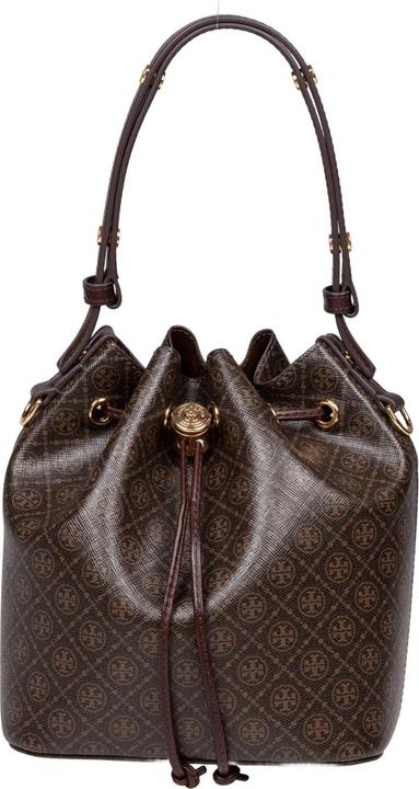 Actual product image Tory Burch monogram printed cotton bucket bag