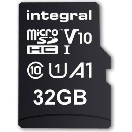Thumbnail - Integral 32GB HIGH SPEED MICROSDHC/XC V10 UHS-I U1 (32 GB, microSD, U1, UHS-I), Speicherkarte, Schwarz