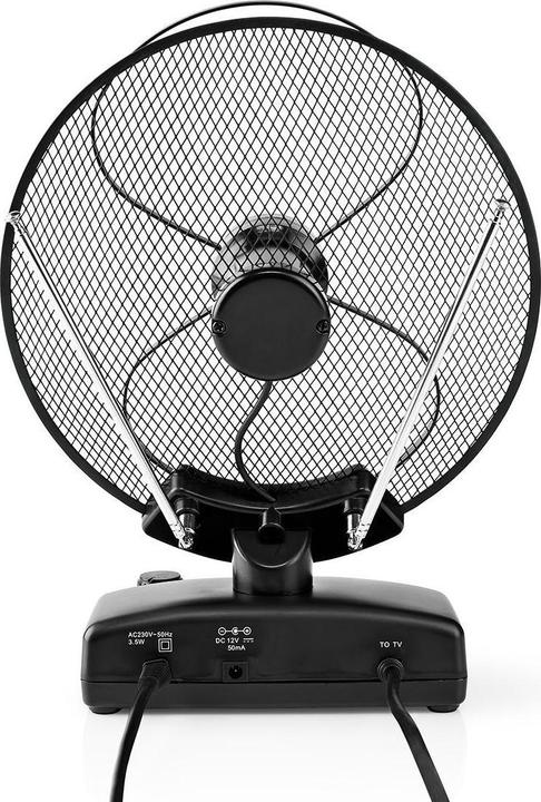 Actual product image Nedis ANIR2503BK700 - Pokojová HDTV Anténa | 0-25 km | Zesílení 30-36 dB | FM/VHF/UHF | Černá (Indoor antenna, 36 dB, LTE, DVB-T / -T2)