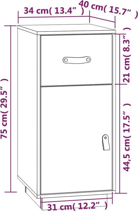 Produktbild vidaXL Sideboard (34 x 34 x 75 cm)