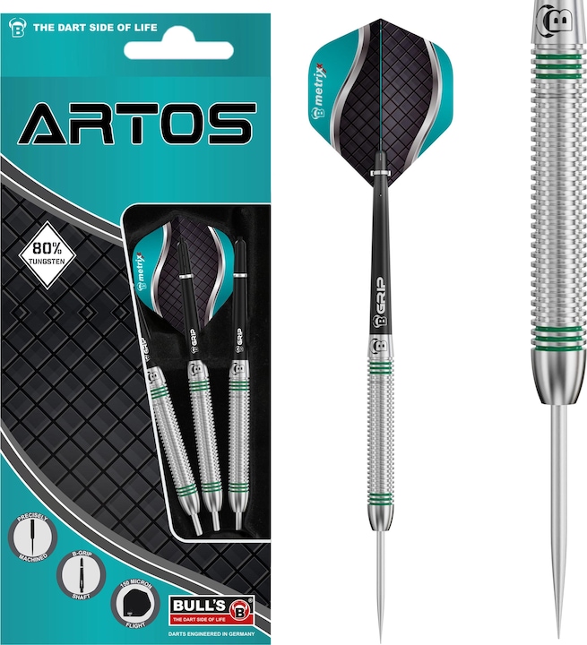 Image du produit Bull's Artos AR1 Stone Dart, Menthe 80% Tungstène (22 g)