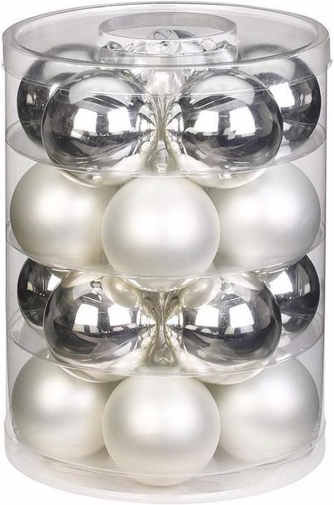Image du produit Inge’s Glas Christmas Decor Set de boules de Noël de 20 pièces, blanc d'argent