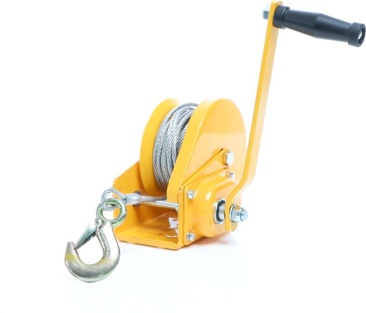 Actual product image Wiltec Manual Hand Wire Winch with 540kg Tensile Force 10m Rope Length 4:2:1 Gear Brake Car Boat Trailer
