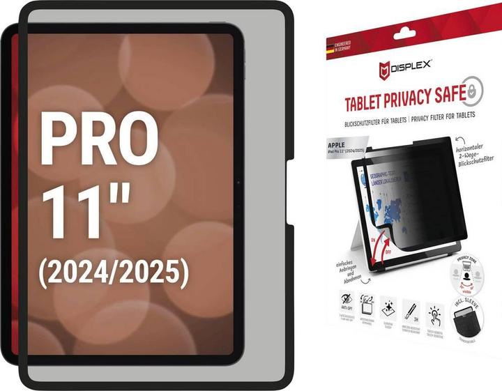 Produktbild Displex Tablet Privacy Safe, Tablet Blickschutzfolie (1 Stk., Apple iPad Pro 11 2024)