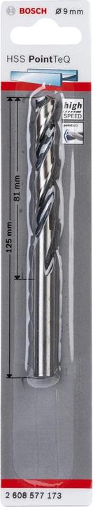 Actual product image Bosch Professional Zubehör Metal twist drill HSS PointTeQ. DIN 338. 9.0 mm. Pack of 1 (9.0 millimetre)