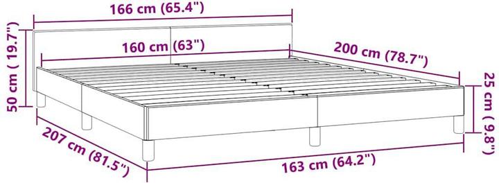 Image du produit vidaXL Bettgestell mit Kopfteil (160 x 200 cm)