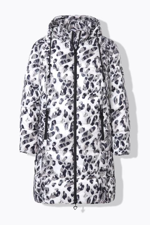 Actual product image Miamoda Quilted Straight Cut Leopard Pattern Jacket (48)