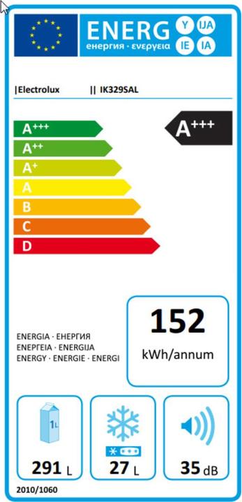 Etichetta energetica Electrolux IK329SAL (318 l)
