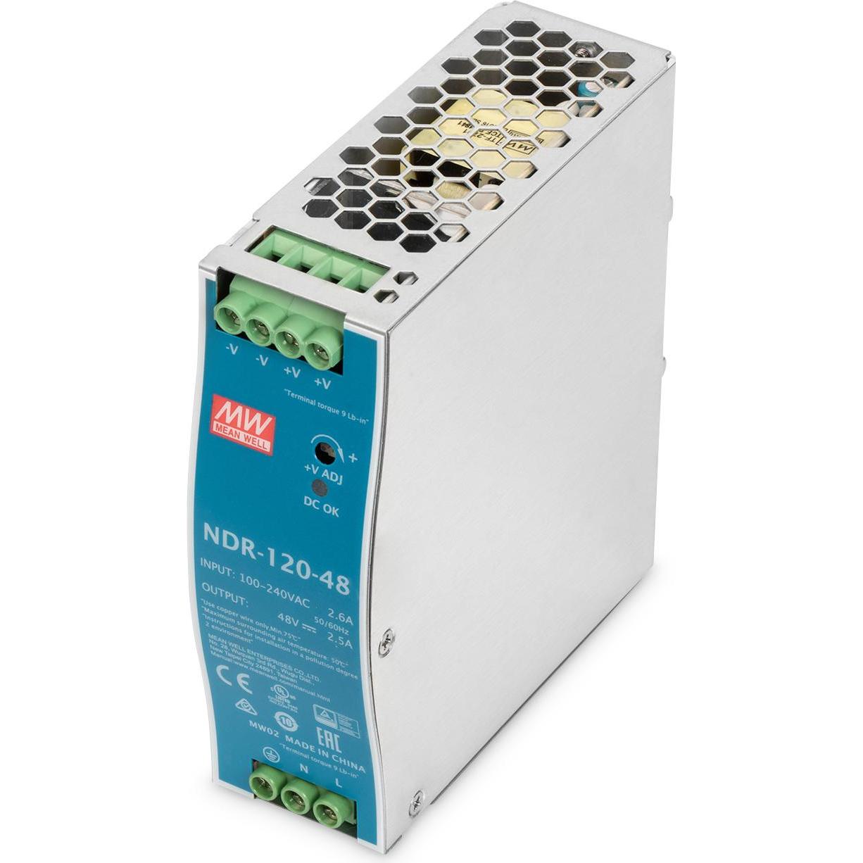 Digitus INDUSTRIAL POW. SUPPLY 48V120W (120 W), PC Netzteil, Silber, Blau