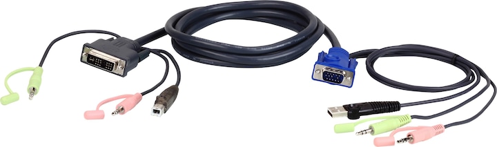 Aten 2L-7DX2U KVM-Kabel VGA zu DVI