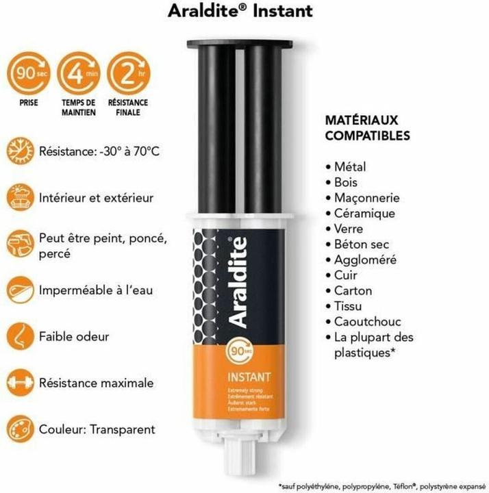 Image du produit Araldite Seringue instantanée (90 g, 24 ml)