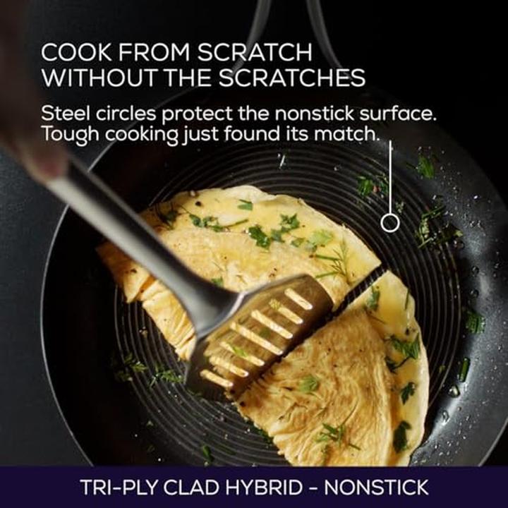 Actual product image Circulon SteelShield C-Series Induction Sauté Pan with Lid and Hybrid Non-Stick Coating (30 cm, Frying pan, Stainless steel)
