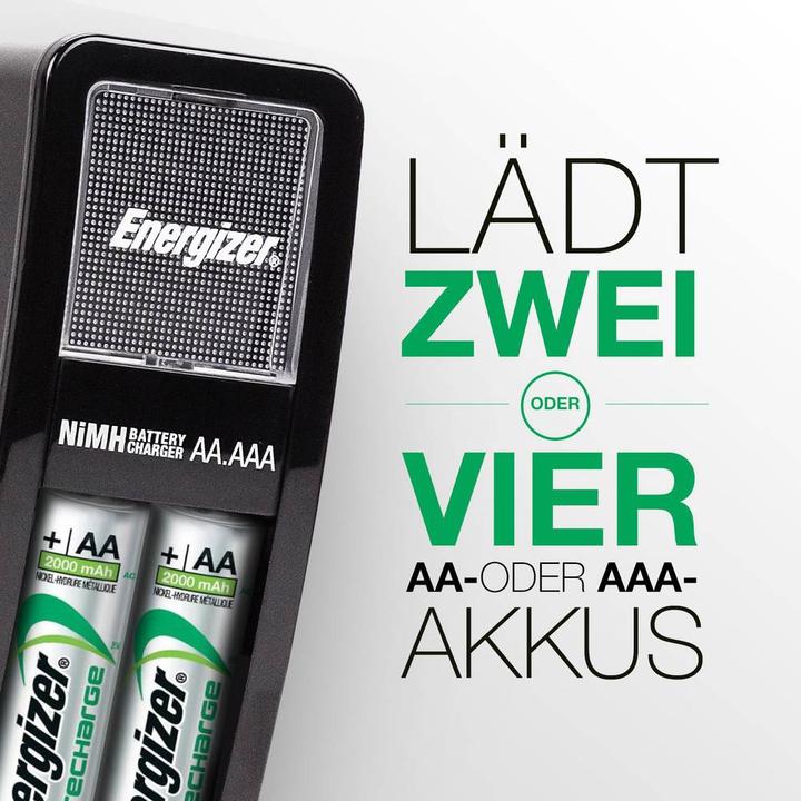 Image du produit Energizer Recharge Mini (2 pcs, AA, 2000 mAh, Piles rechargeables + chargeur)