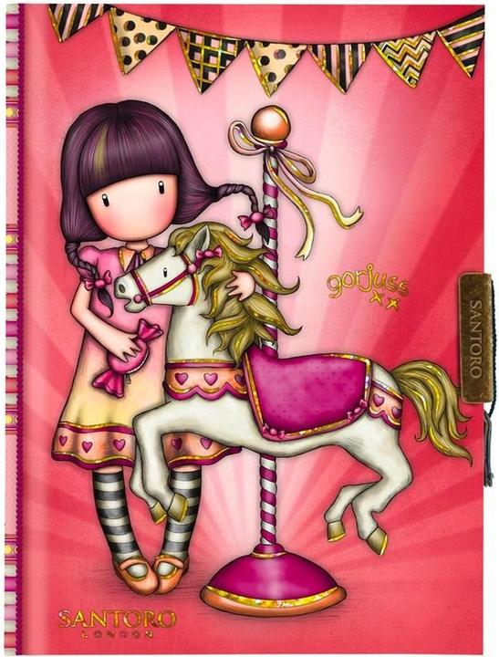 Actual product image Santoro Gorjuss Fairground Carousel Lockable Notebook (Lined, Hardcover)