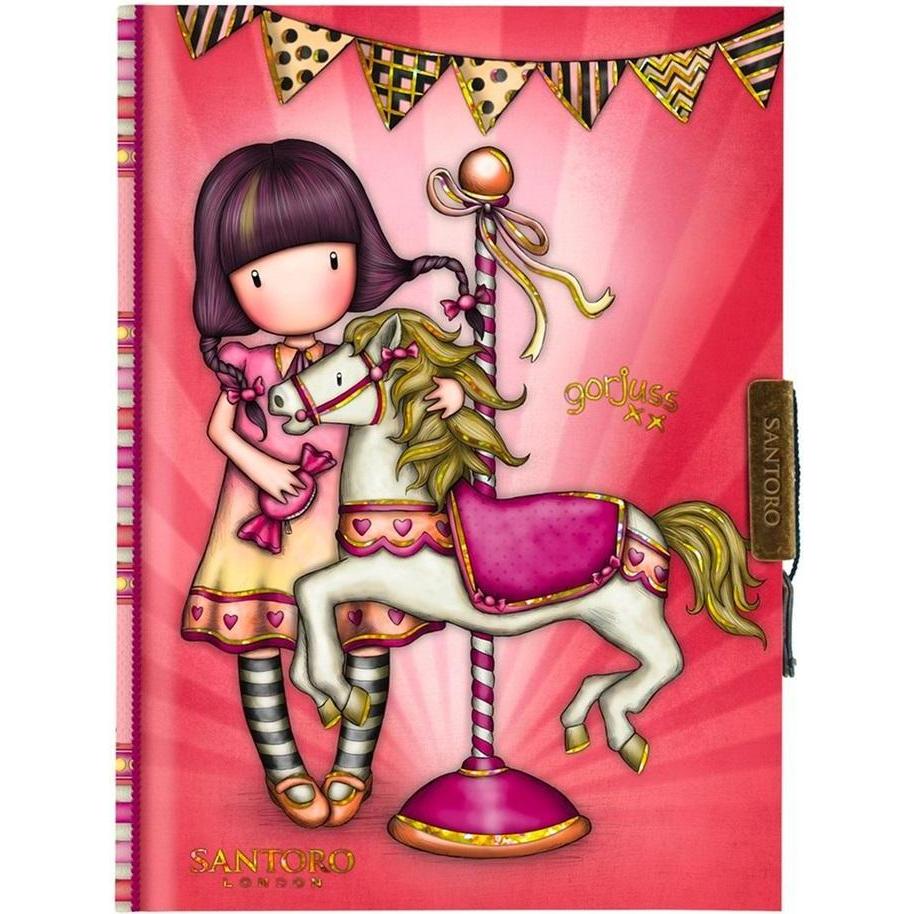 Santoro, Quaderni + Bloc notes, Taccuino con chiusura a chiave Gorjuss Fairground Carousel (Righe, Copertina rigida)