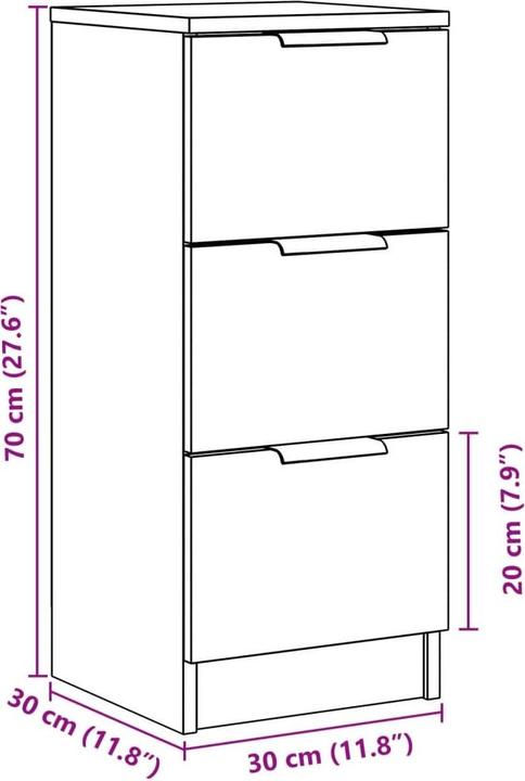 Produktbild vidaXL Sideboard (30 x 30 x 70 cm)