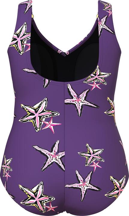 Image du produit Ulla Popken Maillot de bain à bonnets souples, décolleté en V, motif étoiles de mer (46)
