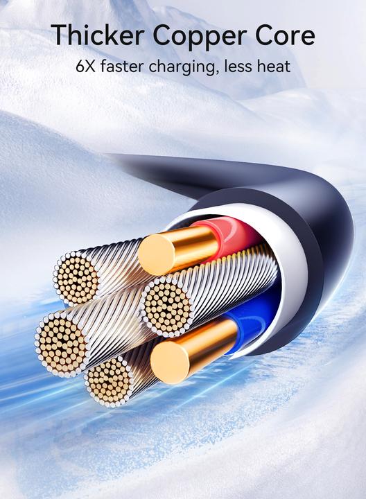 Produktbild Joyroom S-A43 Crystal-Clear Series 60W Coiled Fast Charging Data Cable (Type-C to Type-C) 1.5m-Black (1.50 m, 60 W)