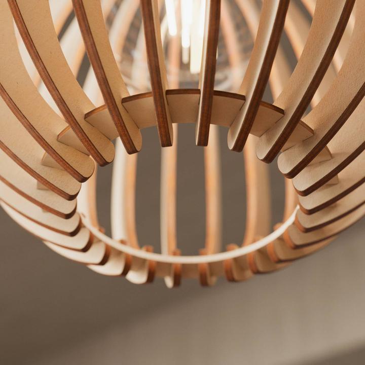 Actual product image Envostar Clay 3 pendant light Black/Wood (E27)