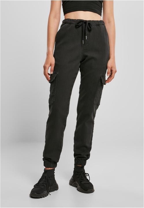 Actual product image Urban Classics Ladies Knitted Denim High Waist Cargo Pants (XS)