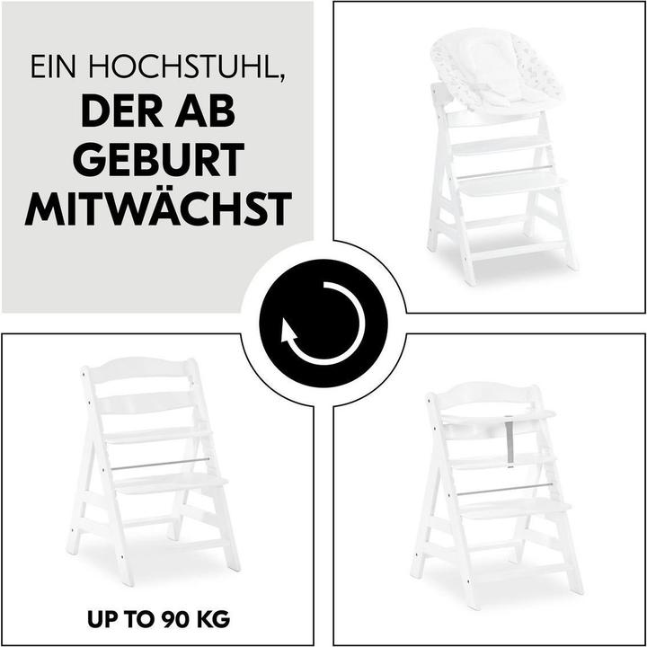 Produktbild Hauck Hochstühle Hochstuhl Alpha Plus White - im Sparset inkl. (Treppenhochstuhl)