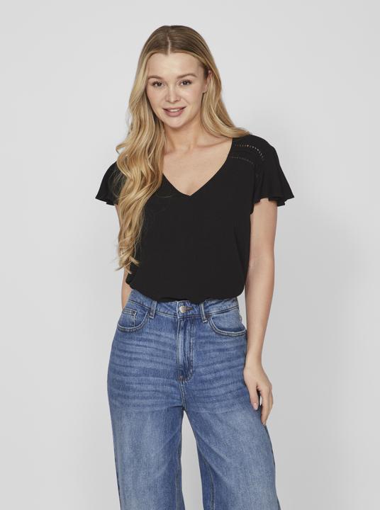 Produktbild Vila V-Ausschnitt Oberteil mit kurzen Ärmeln (36)