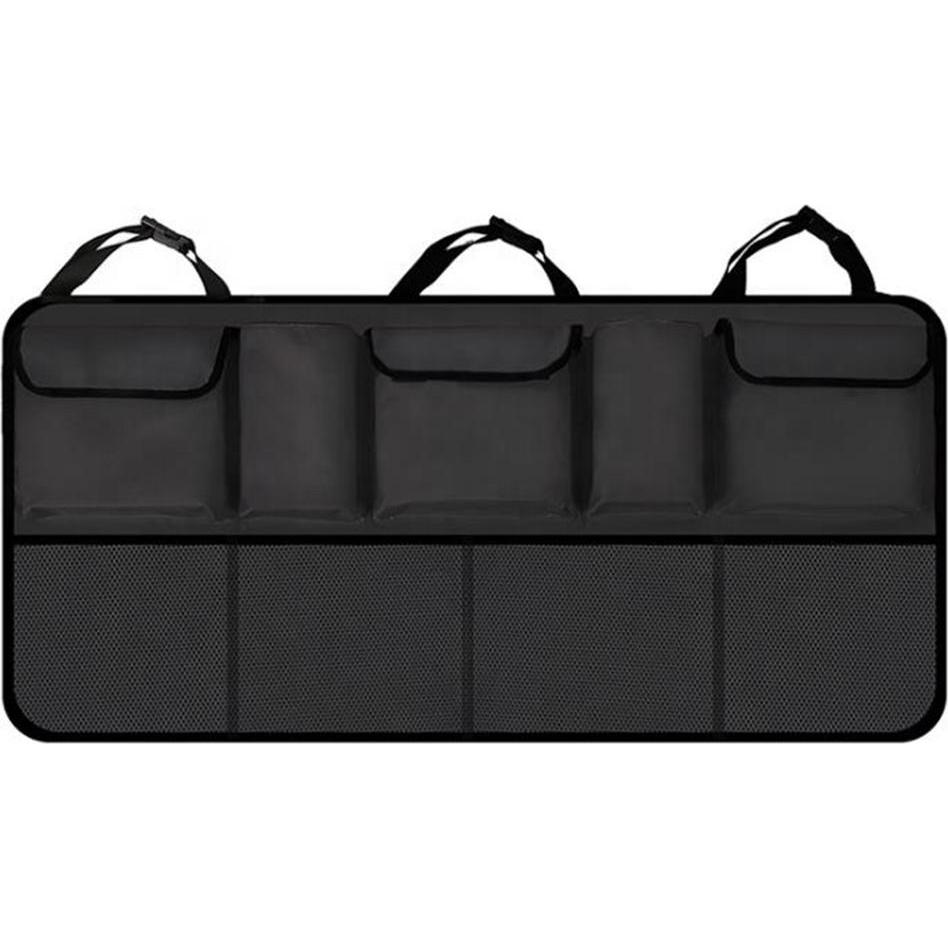 Techsuit, Accessori interni per auto, - Car Trunk Organizer (OCS-02) with 2 Cup Holders, 3 Pockets and 4 Net Holders - Black