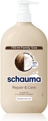 Produktbild Schwarzkopf Schauma Repair & Care Shampoo für trockenes und geschädigtes Haar mit Kokosnuss - 750 ml (750 ml, Flüssiges Shampoo)