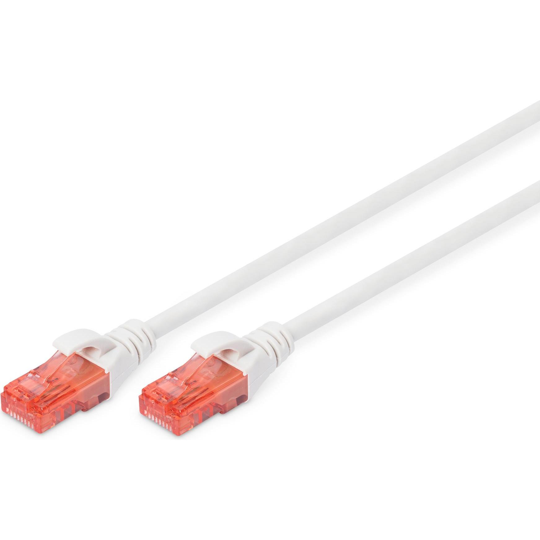 Digitus CAT 6 U-UTP Patchkabel Cu LSZH AWG 26/7 Länge 10 m Farbe Weis (U/UTP, CAT6, 10 m), Netzwerkkabel