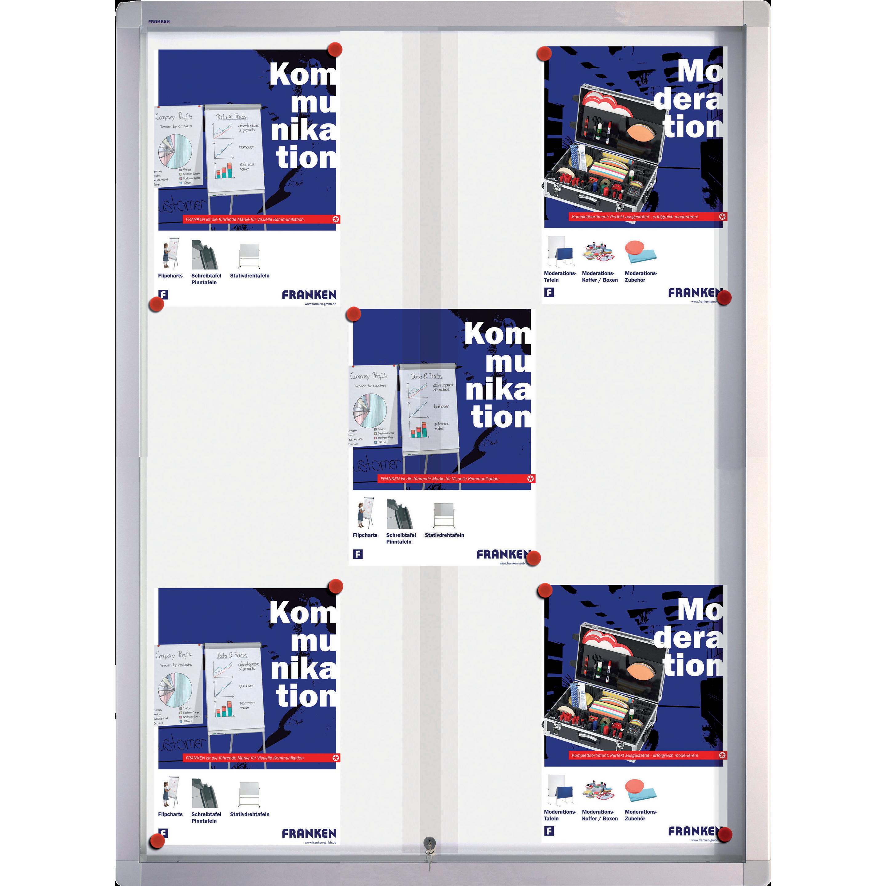 Thumbnail - Franken, Informationsschild, Schiebeglasvitrine Schreibtafel SK6109 99x73x4.6cm ws