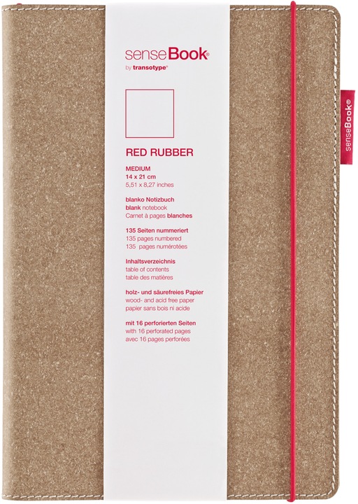 Image du produit Transotype senseBook CAOUTCHOUC ROUGE (A5, Quadrillé, Couverture rigide)