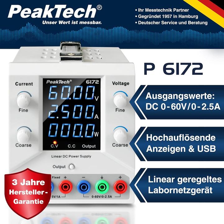 Produktbild Peaktech Alimentatore da Laboratorio