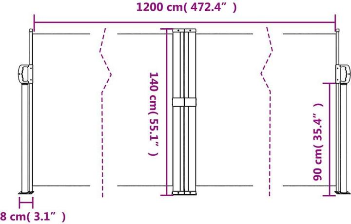 Produktbild vidaXL ausziehbare Seitenmarkise (12 m)