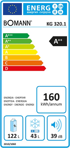 Label énergétique Bomann KG 322 (165 l)